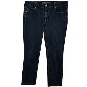 American Eagle Outfitters Skinny Super Stretch Mid Rise Dark Denim Jeans Size 14